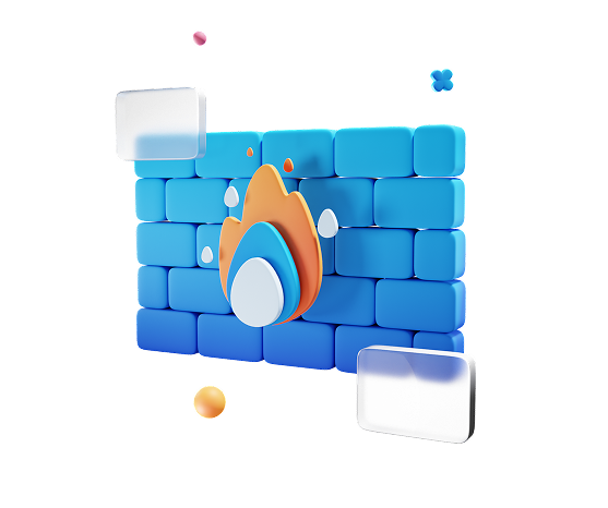 3D Firewall Security Illustration